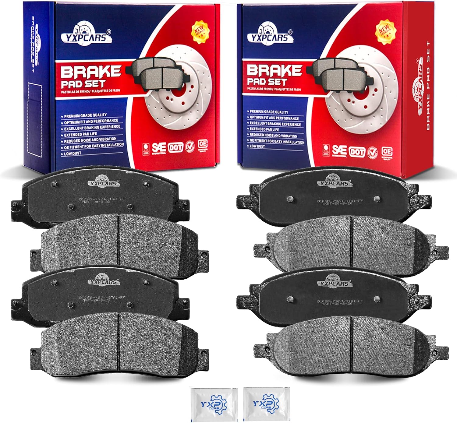Front and Rear Ceramic Disc Brake Pads Set Replacement for Ford F-250 F-350 2005 2006 2007
