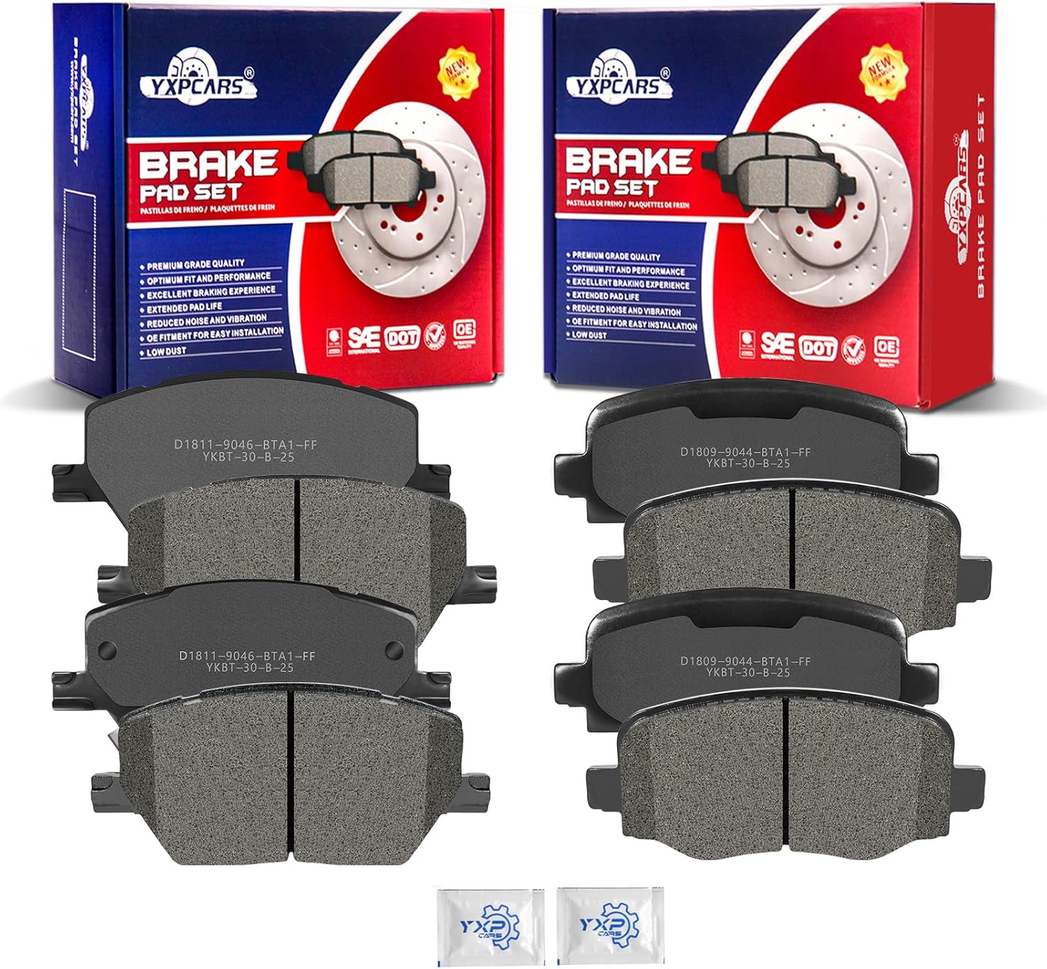 Ceramic Disc Brake Pads Set Front and Rear for Jeep Renegade 2015-2022, for Fiat 500X 2016-2020
