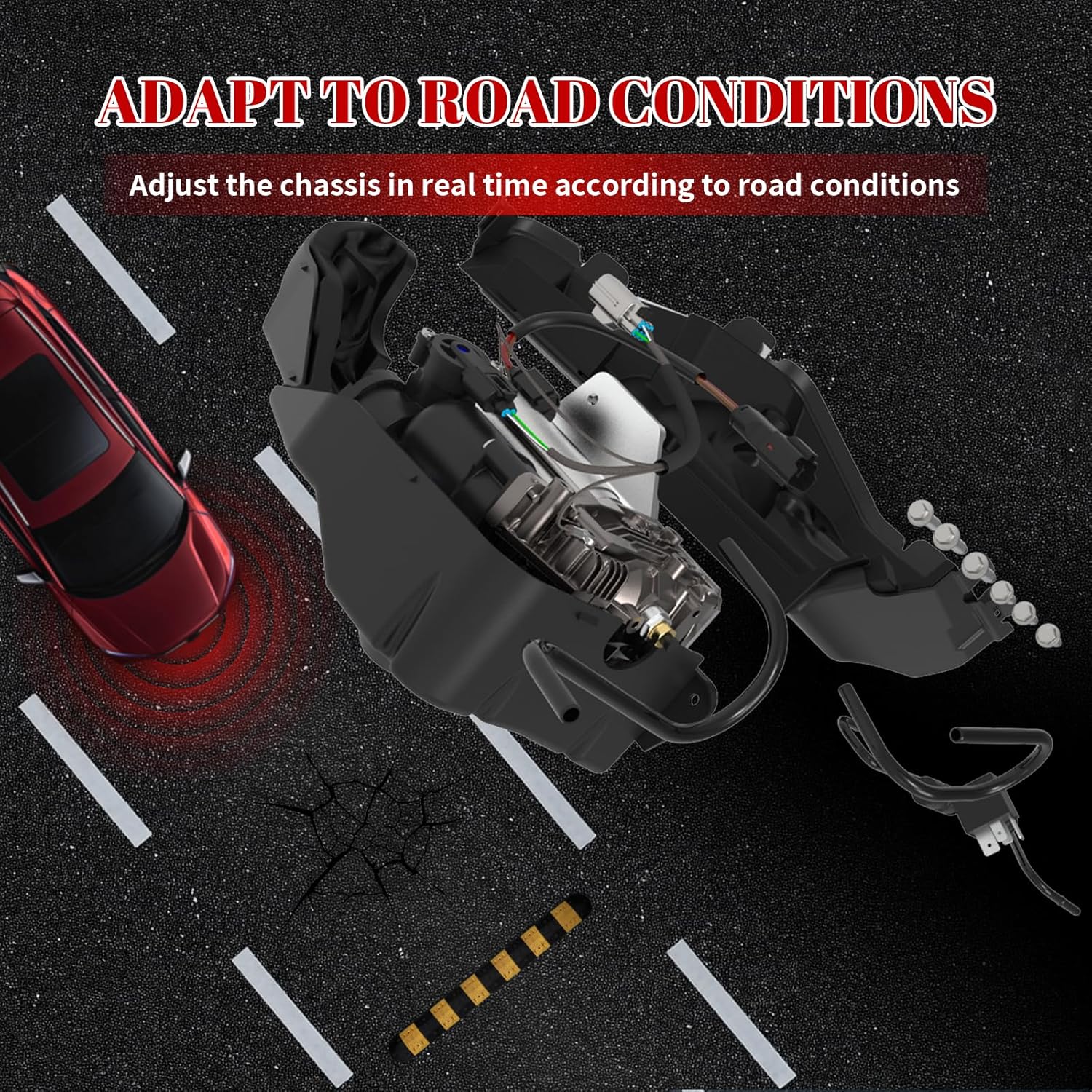 Air Suspension Compressor for Air Ride Pump, for Land Rover LR3 2005-2009/ LR4 2014-2016 V6 3.0L/ LR4 2010-2013 V8 5.0L/ Range Rover Sport 2006-2009 V8 4.2L 4.4L with Bracket & Plastic House