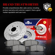 Ceramic Front Brakes Pad and Rotors Drilled Slotted Vented Replacement Disc Brake Kits for Nissan Altima 2007 2008 2009 2010 2011 2012/ Altima 2013 S Coupe