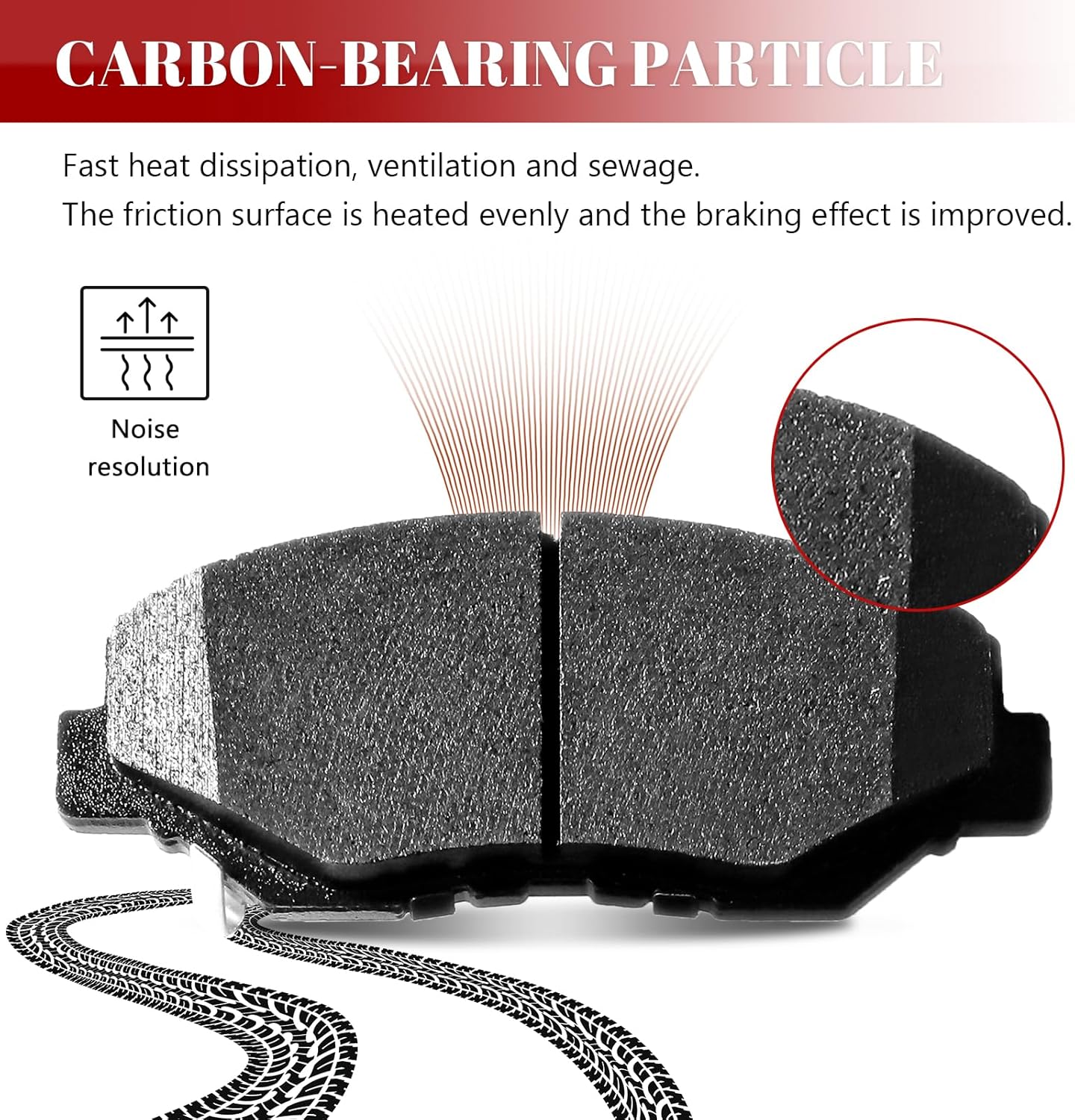 Front and Rear Ceramic Disc Brake Pads Set Replacement for Hon-da Cr-V 2002-2004, for Element 2003 2004 2005 2006 2007 2008 2009 2010 2011