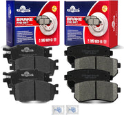 Ceramic Disc Brake Pads Set Front and Rear Replacement for Kia Rio/Rio5 2006-2011, for Hyundai Accent 2006 2007 2008 2009 2010