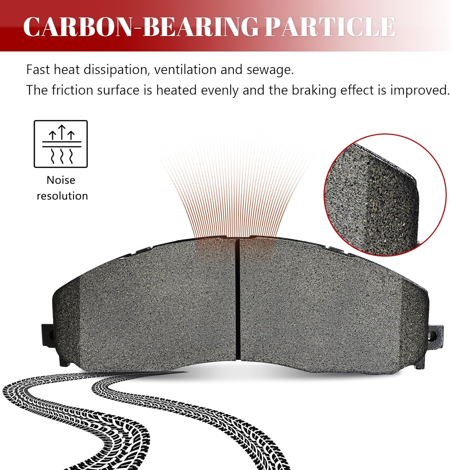 Ceramic Disc Brake Pads Set Front and Rear for Ford F-250 Super Duty 2013-2023/ F-350 Super Duty 2013 2014 2015 2016 2017 2018 2019 2020 2021 2022 2023/ F-450 Super Duty 2013-2016 With 8 Lug