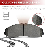 Ceramic Disc Brake Pads Set Front and Rear for Ford F-250 Super Duty 2013-2023/ F-350 Super Duty 2013 2014 2015 2016 2017 2018 2019 2020 2021 2022 2023/ F-450 Super Duty 2013-2016 With 8 Lug