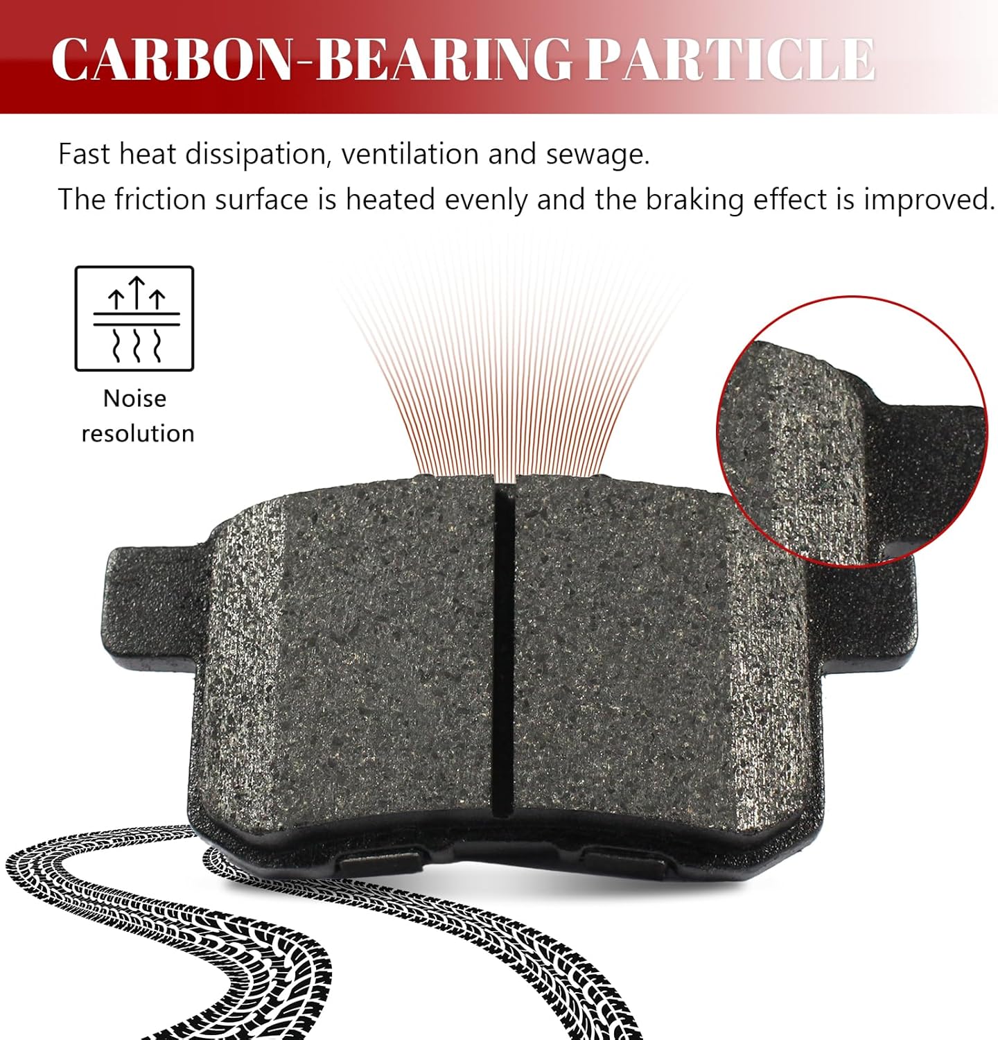 Ceramic Disc Brake Pads Set Front and Rear Replacement for Hon-da Civic 2016 2017 2018 2019 2020 2021