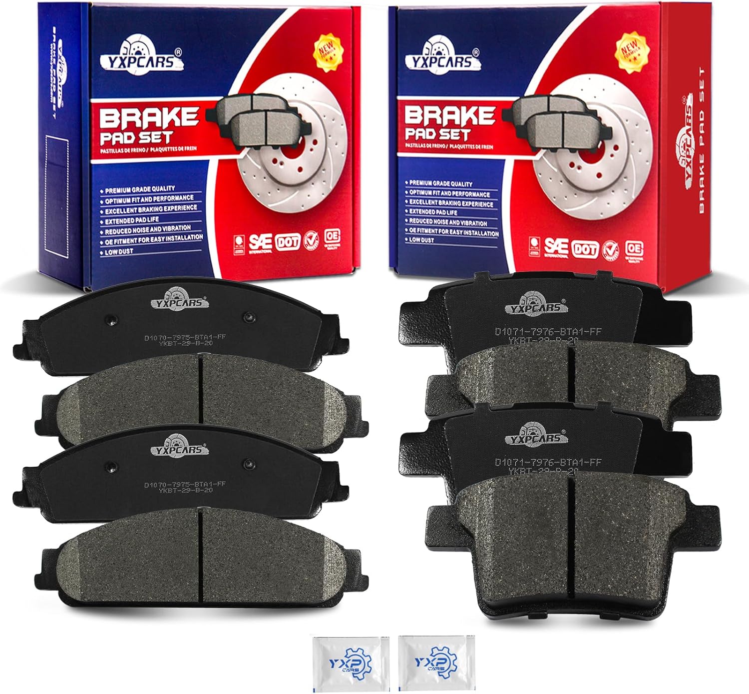 Front and Rear Ceramic Disc Brake Pads Set Replacement for 2005 2006 2007 Five Hundred/Freestyle 2008-2009 Taurus X 2005-2007 Mercury Montego 2008-2009 Sable
