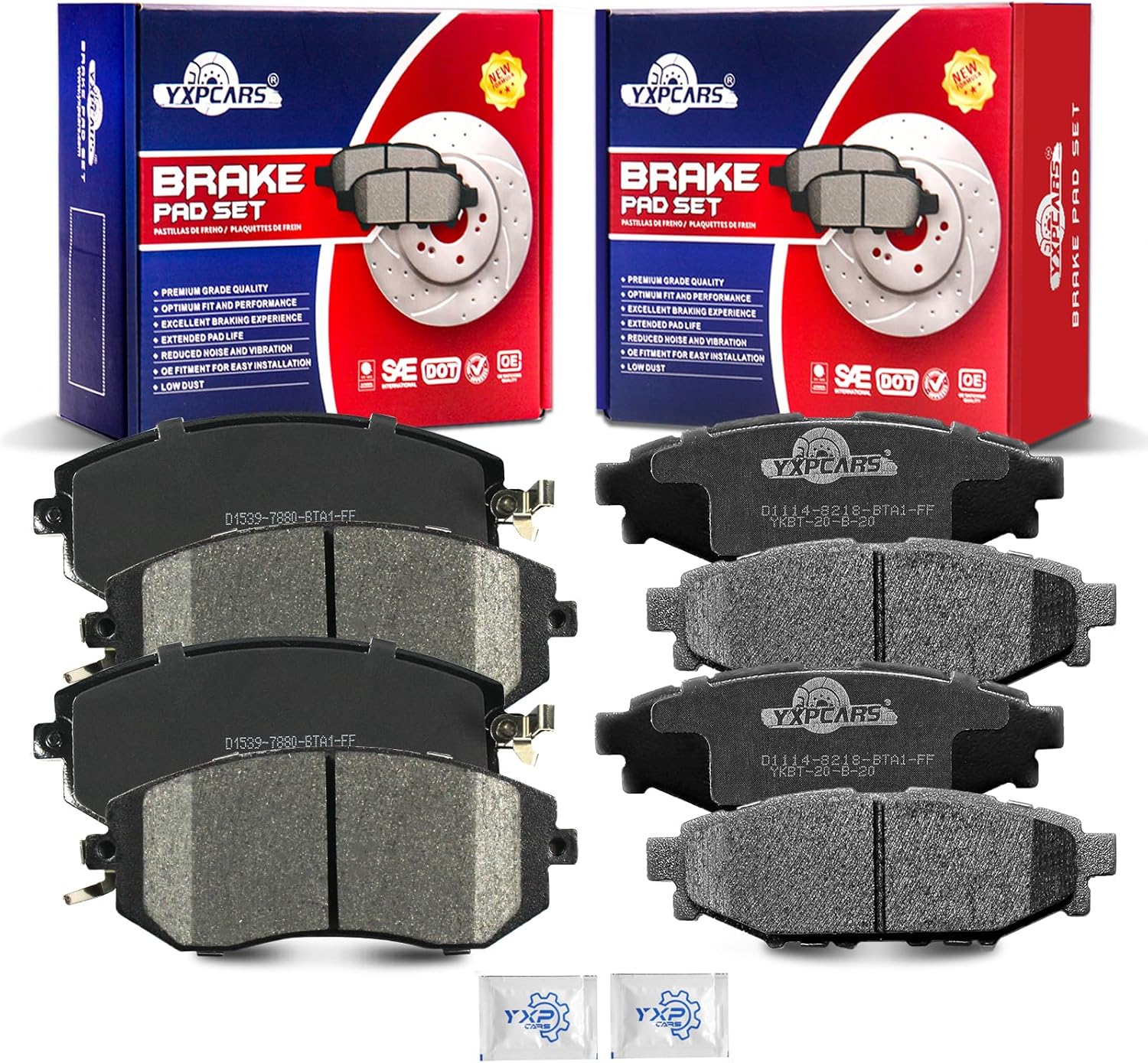 Front and Rear Ceramic Disc Brake Pads Set Replacement for Scion Fr-S, for Subaru Impreza Brz Forester Legacy Outback Crosstrek Xv Crosstrek