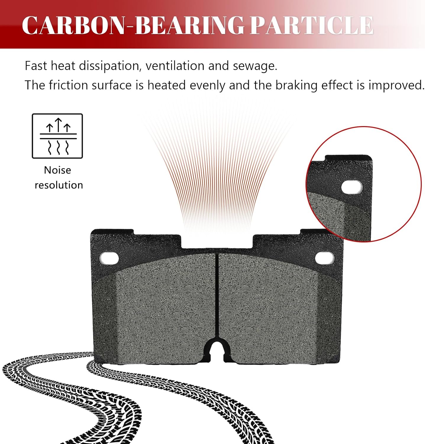 Ceramic Disc Brake Pads Set Front Replacement for Cadillac Escalade Esv, for Chevy Silverado 1500 Ltd Suburban Tahoe, for Gmc Sierra 1500 Limited Yukon Xl