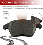 Front and Rear Ceramic Disc Brake Pads Set Replacement for Volkswagen CC 2009-2010 EOS 2007-2011 Golf 2010 Gti 2006-2010 for Jetta 2005-2010, for Audi A3 Quattro 2006 2008 2009 2010