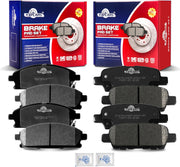 Ceramic Disc Brake Pads Set Front and Rear Replacement for Nissan X-Trail 2005-2006/ Quest 2004 2005 2006 2007 2008 2009 2011 2012 2013 2014 2015 2016 2017