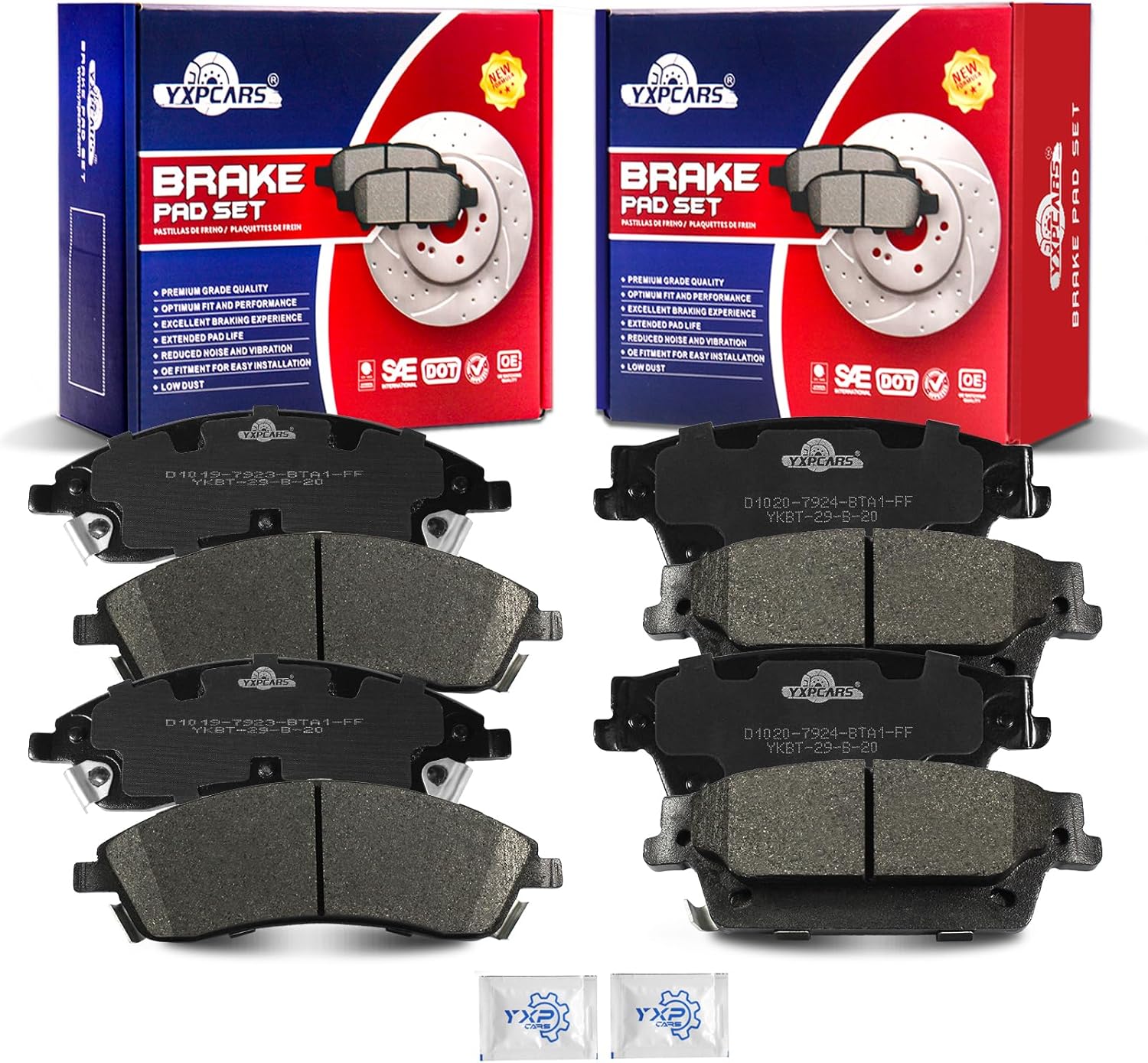 Front and Rear Ceramic Disc Brake Pads Set Replacement for Cadillac CTS 2006-2007 STS 2005-2008 SRX 2004-2009