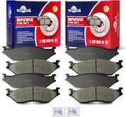 Ceramic Disc Brake Pads Set Front and Rear Replacement for Ford F-450 Super Duty 2005 2006 2007 2008 2009 2010/ F-450 Super Duty 2011-2012 10 Stud/F-550 Super Duty 2005-2012/ Lcf 2006-2007