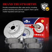 Ceramic Front Brakes Pad and Rotors Drilled Slotted Vented Replacement Disc Brake Kits for Toyota Land Cruiser 2016-2021/ Sequoia 2008-2022/ Tundra 2007-2021 5 Lug, for Lexus Lx570 2016-2021