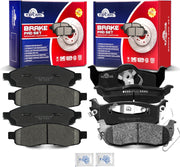 Ceramic Disc Brake Pads Set Front and Rear Replacement for Nissan Armada 2005-2006/ Pathfinder Armada 2004/ Titan 2004-2007, for Infiniti Qx56 2004 2005 2006