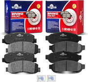 Ceramic Disc Brake Pads Set Front and Rear Replacement for Ford F-250/ F-350 Super Duty 2005 2006 2007 2008 2009 2010 2011 2012