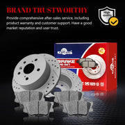Ceramic Rear Brakes Pad and Rotors Drilled Slotted Solid Disc Brake Kits for Lexus Es350 2007 - 2012, for Toyota Avalon 2008-2012/ Camry 2007-2011
