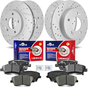 Front & Rear Drilled Slotted Rotors and Ceramic Disc Brake Pads Kit for Hyundai Elantra 2017 2018 2019 2020 2.0L