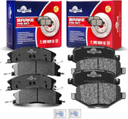 Ceramic Disc Brake Pads Set Front and Rear for Ford Explorer/Flex/Police Interceptor Utility/Taurus, for Lincoln Mks 2013 2014 2015 2016/ Mkt 2017 2018 2019 with Vented Rear Rotors