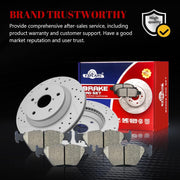 Ceramic Rear Brakes Pad and Rotors Drilled Slotted Vented Replacement Disc Brake Kits for Subaru Forester 2019 2020 2021 2022 2023 2024