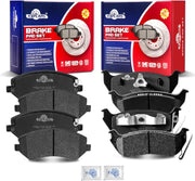Ceramic Disc Brake Pads Set Front and Rear Replacement for Jeep Liberty 2003 2004 2005 2006 2007