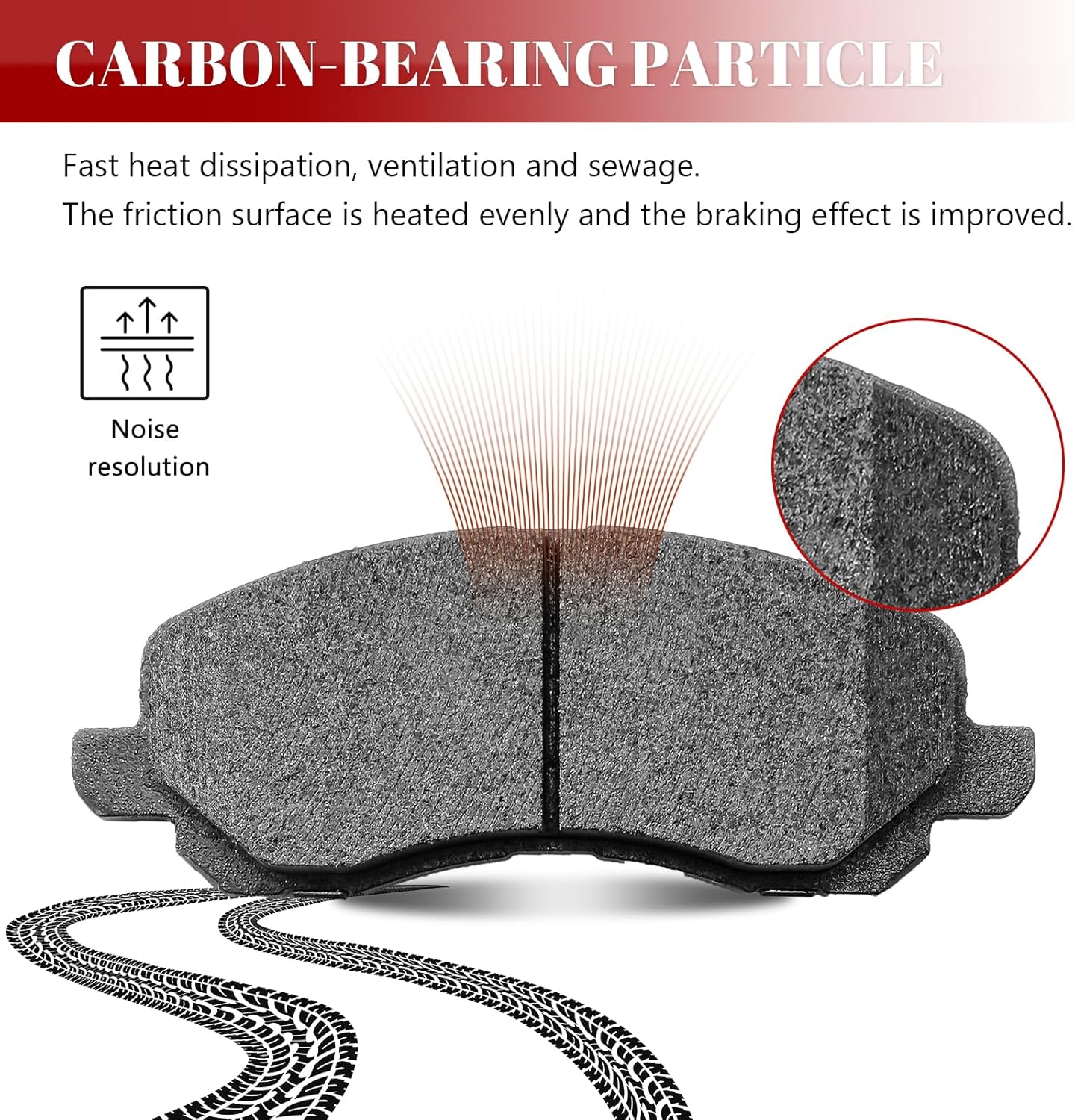 Ceramic Disc Brake Pads Set Front and Rear Replacement for Mitsubishi Outlander 2017 2018 2019 2020