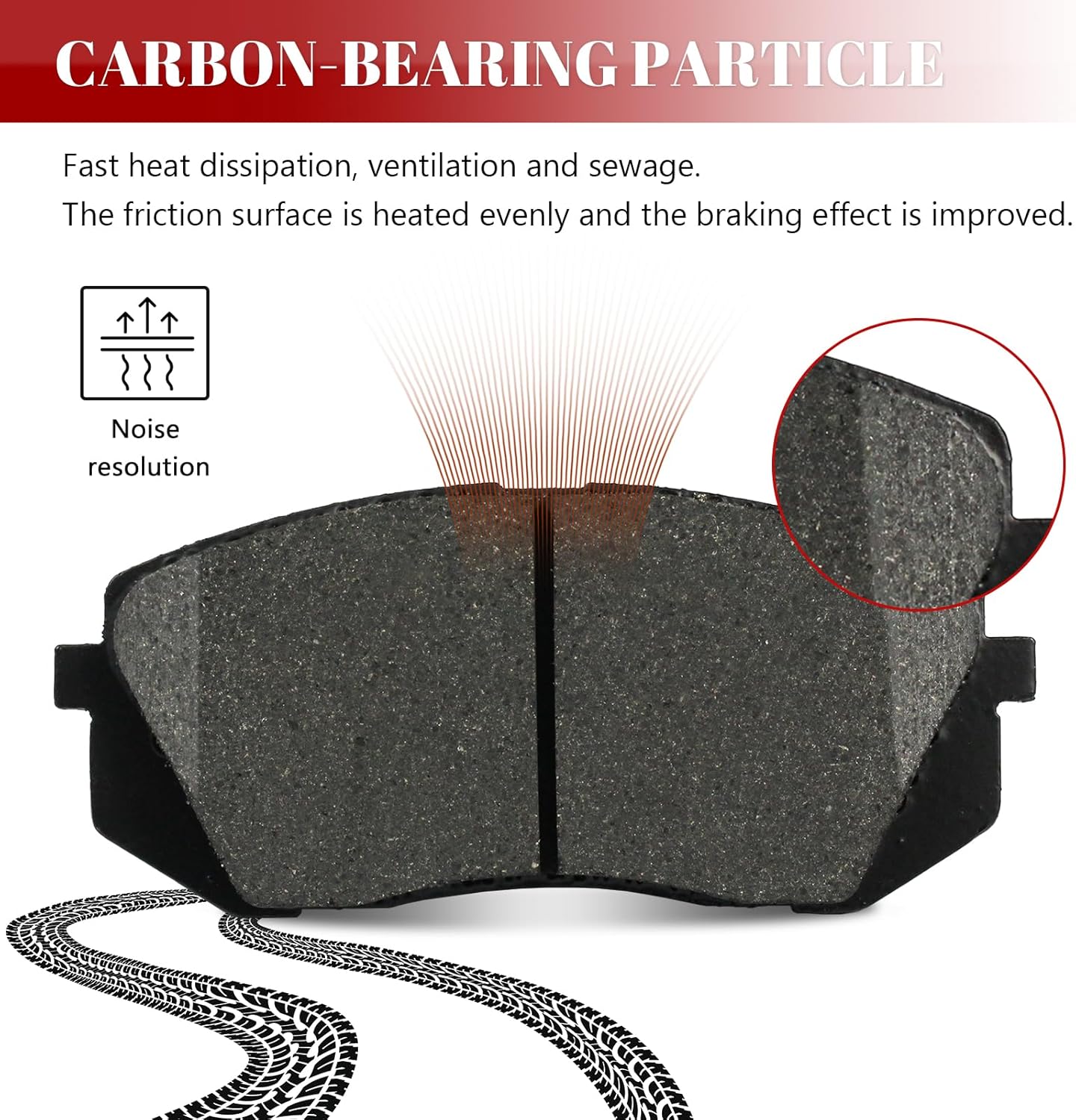 Ceramic Disc Brake Pads Set Front and Rear for Hyundai Sonata 2015 Gas Engine with Electric, for Kia Cadenza 2014-2016 with Electric/Soul Ev 2015-2016