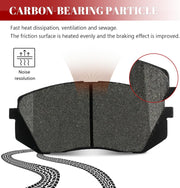 Ceramic Disc Brake Pads Set Front and Rear for Hyundai Sonata 2015 Gas Engine with Electric, for Kia Cadenza 2014-2016 with Electric/Soul Ev 2015-2016