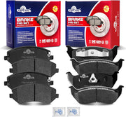 Front and Rear Ceramic Disc Brake Pads Set Replacement for Jeep Liberty 2003 2004 2005 2006 2007