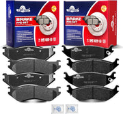 Front and Rear Ceramic Disc Brake Pads Set Replacement for Dodge Durango 2004 2005 2006, for Dodge Ram 1500 2002-2005 2Wd/4Wd Excluding Srt-10