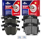 Front and Rear Ceramic Disc Brake Pads Set Replacement for Audi A4/A4 Quattro/A6 Quattro 2005-2009, A6 2006 2007 2008 2009 2011