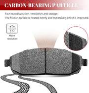 Front and Rear Ceramic Disc Brake Pads Set Replacement for Jeep Commander 2006-2010, Grand Cherokee 2005 2006 2007 2008 2009 2010 Excluding Srt-8
