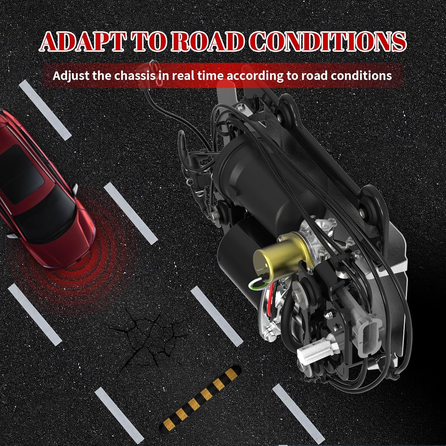 Air Suspension Compressor for Air Ride Pump, for Cadillac SRX 2004-2009/ STS 2005 2006 2007 2008 2009 2010 with bracket Parts# 88957190 25747997