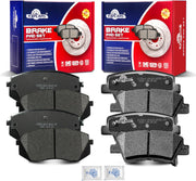 Ceramic Disc Brake Pads Set Front and Rear for Hyundai Sonata 2015 Gas Engine with Electric, for Kia Cadenza 2014-2016 with Electric/Soul Ev 2015-2016