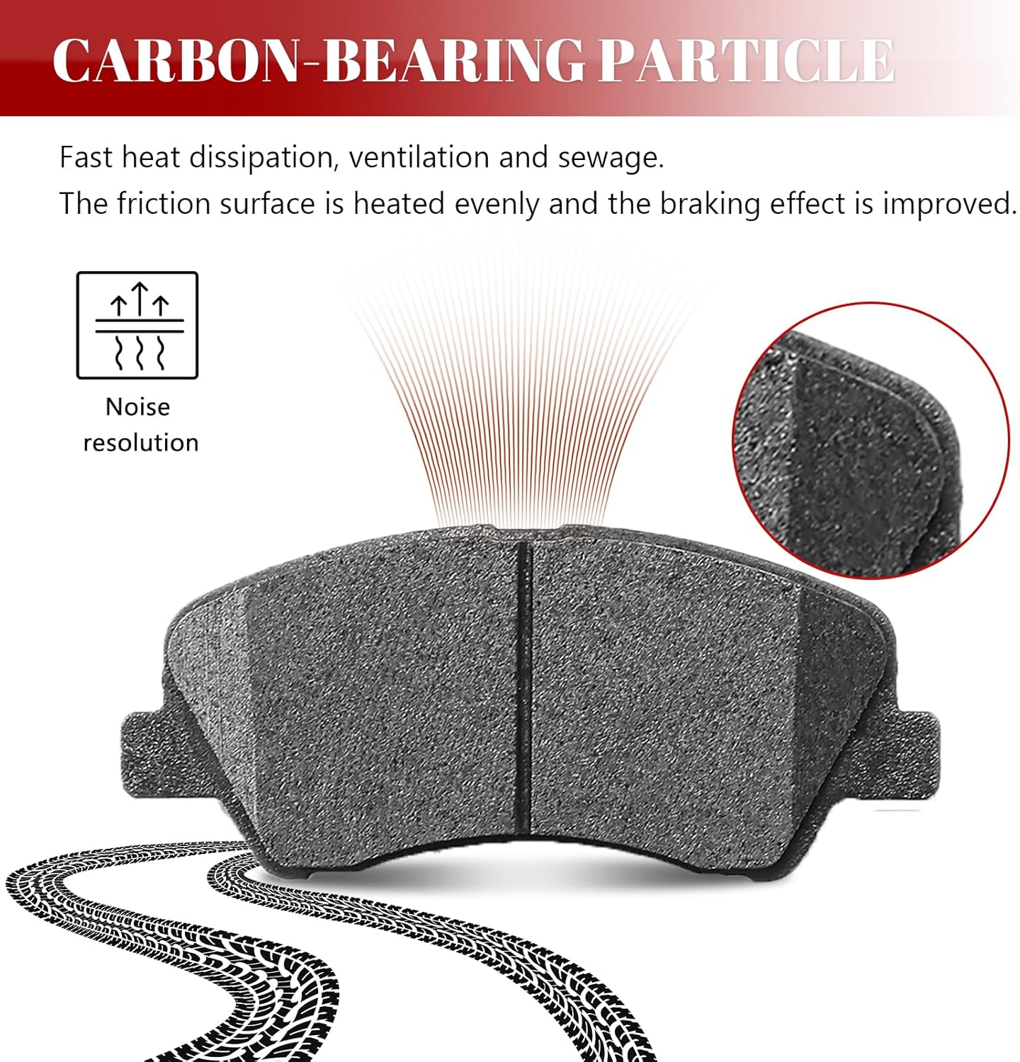 Ceramic Disc Brake Pads Set Front and Rear for Hyundai Accent 2012 - 2017, for Kia Rio 2012-2017