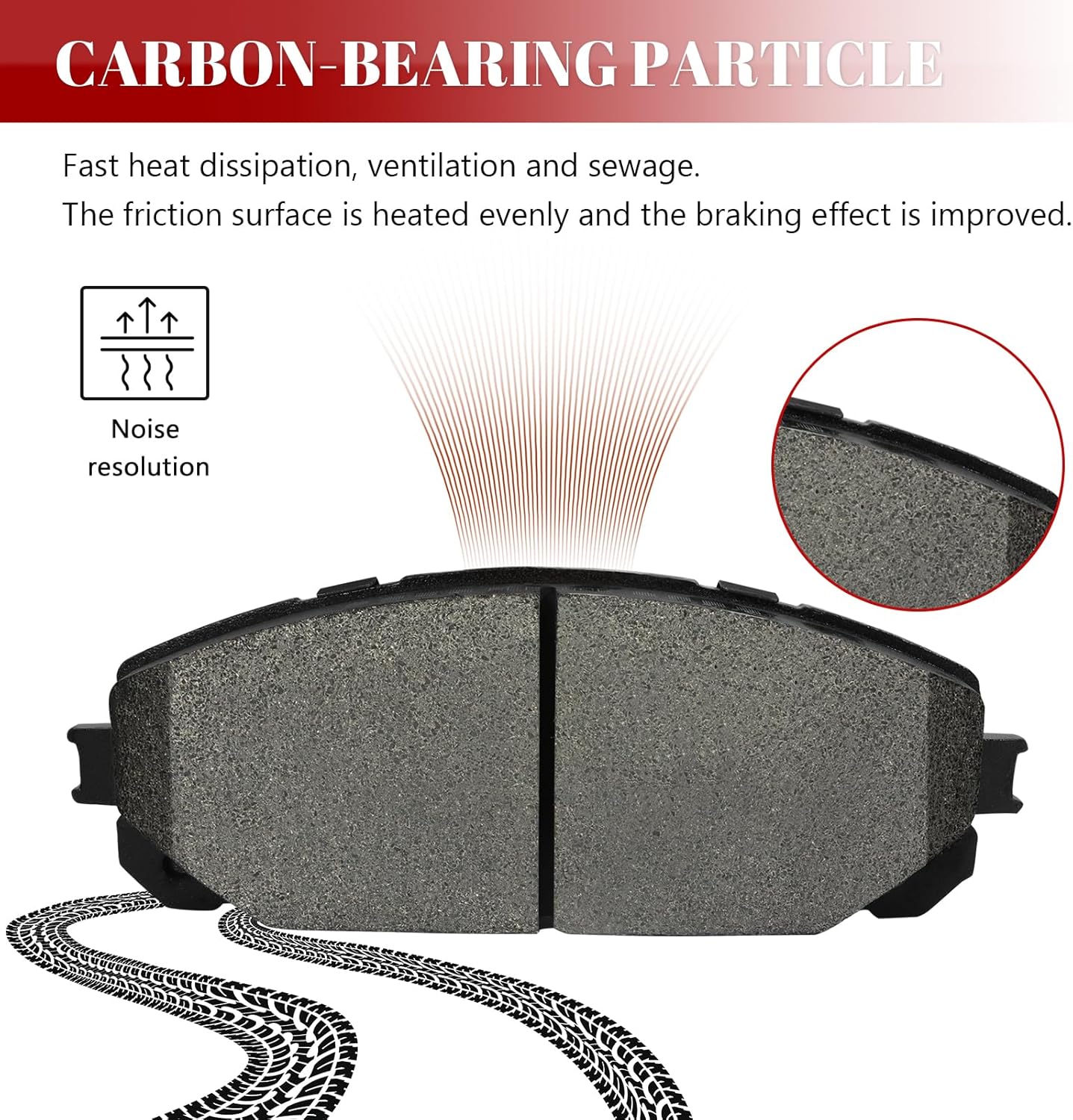 Ceramic Disc Brake Pads Set Front Replacement for Jeep Cherokee 2016 2017 2018 2019 2020 2021 2022 with Dual Piston Calipers/Cherokee 2023