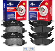 Front and Rear Ceramic Disc Brake Pads Set Replacement for Chry-sler Aspen Durango 2007 2008 2009,for Do-d-ge Ram 1500 2006-2010, Ram 1500 2011 2012 2013 2014 2015 2016 2017 2018