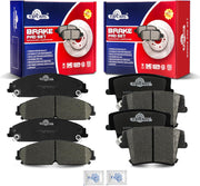 Front and Rear Ceramic Disc Brake Pads Set Replacement for Chrysler 300 2005-2020, for Dodge Challenger 2009 2010 2011 2012 2013 2014 2015 2016 2017 2018 2019 2020
