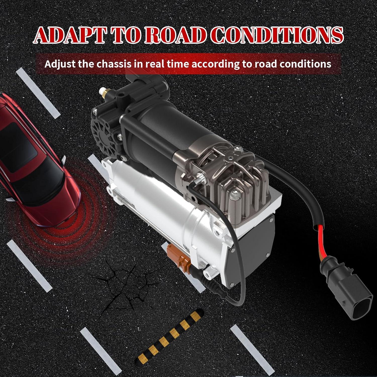 Air Suspension Compressor for Air Ride Pump Compatible with Kia Borrego 2009 2010 2011 V6 3.8LParts# 558102J000