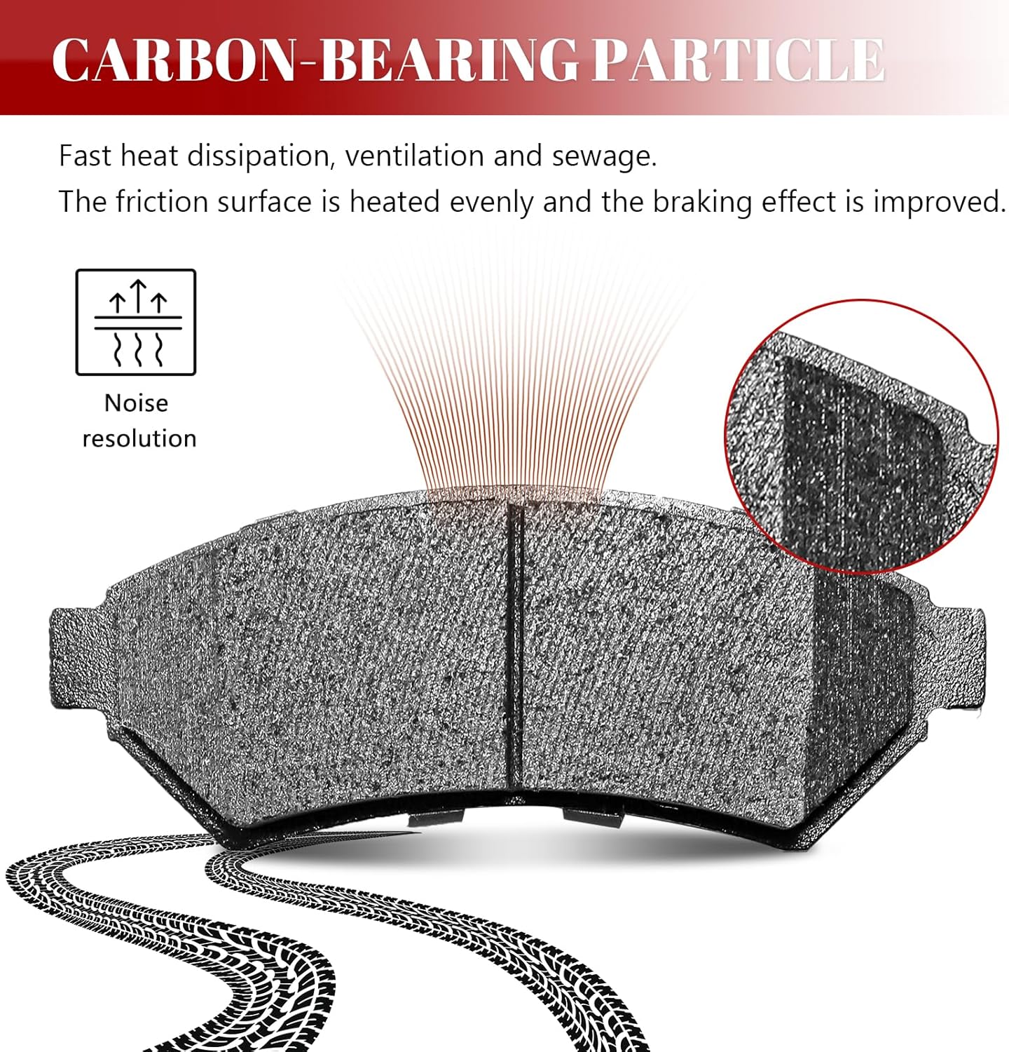 Front and Rear Ceramic Disc Brake Pads Set Replacement for Buick Lacrosse 2005 2006 2007 2008 2009 Excluding Super, for Pontiac Grand Prix 2004-2008 Excluding Gxp