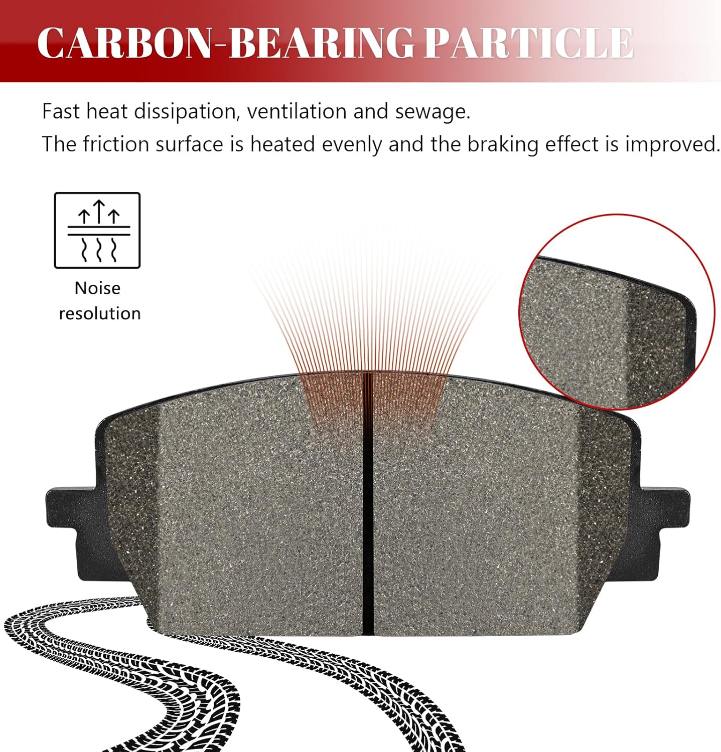 Ceramic Disc Brake Pads Set Front and Rear Replacement for Hyundai Santa Fe 2021 2022 2023, for Kia Sorento 2021-2023