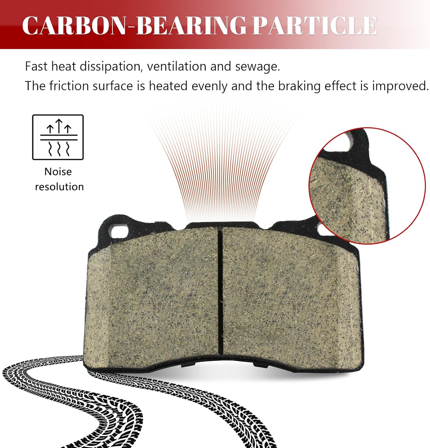 Ceramic Disc Brake Pads Set Front and Rear Replacement for Ford Mustang 2011 2012 2013 2014