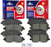 Ceramic Disc Brake Pads Set Front and Rear for Acura Mdx 2014 - 2016, for Honda Pilot 2016-2021/ Ridgeline 2017 - 2020