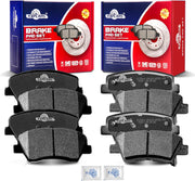 Front and Rear Ceramic Disc Brake Pads Set Replacement for Hyundai Velos-ter Elantra Coupe/Gt, 2014 2015 2016 Kia Forte/Forte Koup/Forte5