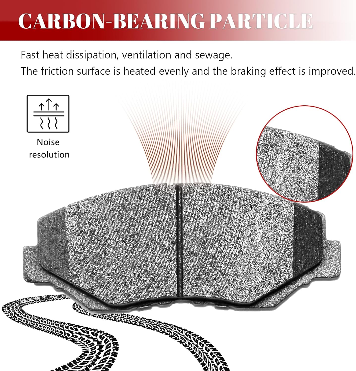 Ceramic Disc Brake Pads Set Front and Rear Replacement for Honda Accord 2003 2004 2005 2006 2007 4 Cylinder with 4-Wheel Disc Brakes