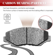 Ceramic Disc Brake Pads Set Front and Rear Replacement for Honda Accord 2003 2004 2005 2006 2007 4 Cylinder with 4-Wheel Disc Brakes
