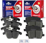 Ceramic Disc Brake Pads Set Front and Rear Replacement for Land Rover LR2 2009 2010 2011 2012 2013 2014 2015 2016/ Range Rover Evoque 2013-2015, for Volvo S60/ S80/ V60/ V70/ XC70