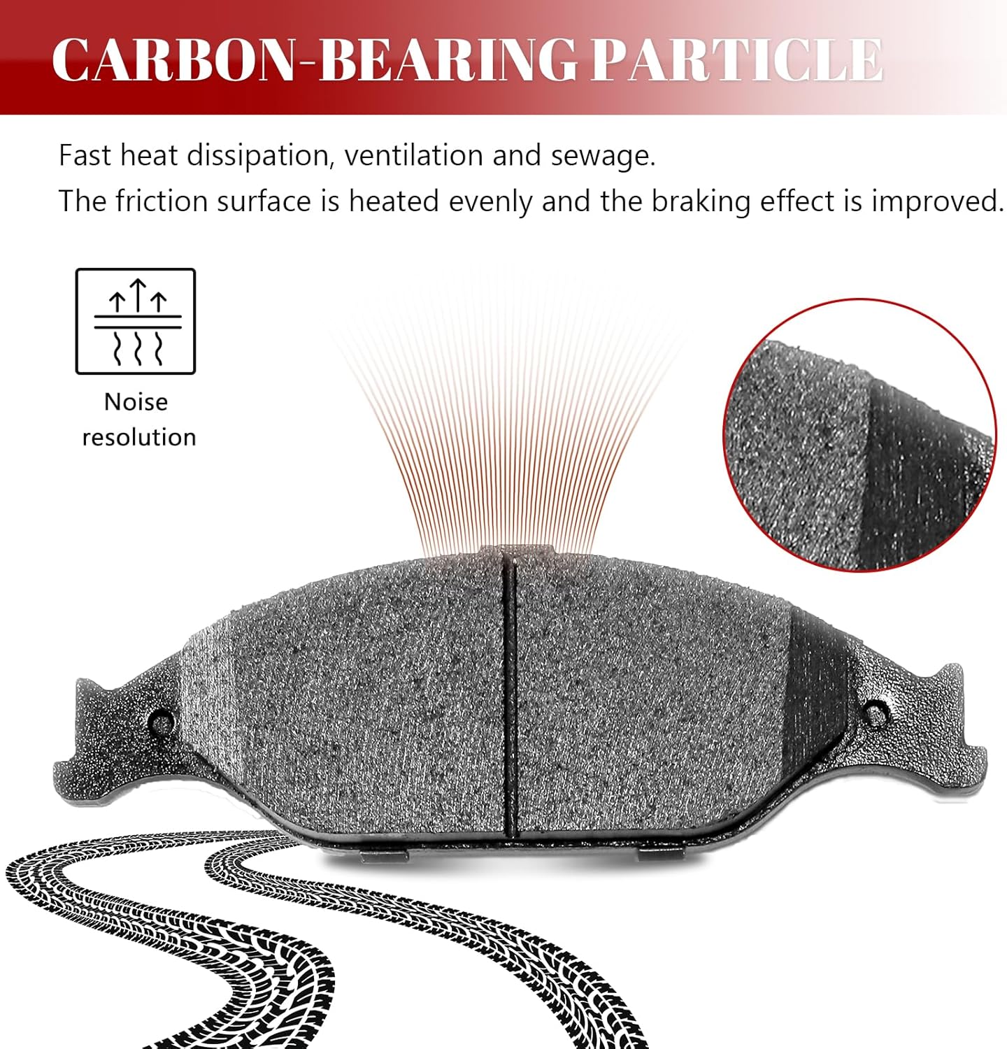Front and Rear Ceramic Disc Brake Pads Set Replacement for Ford Mustang 1999 2020 2001 2002 2003 2004