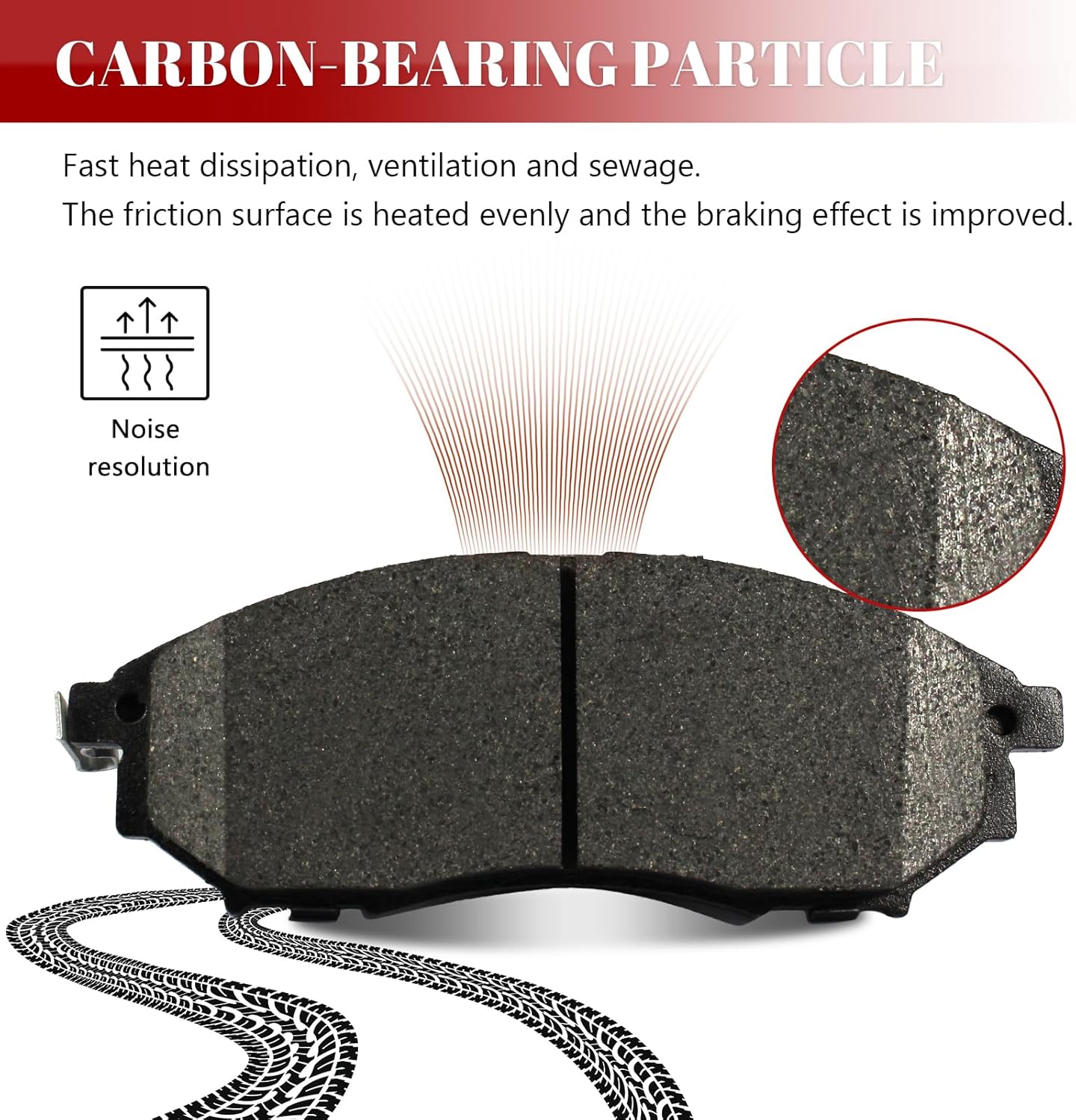 Ceramic Disc Brake Pads Set Front and Rear Replacement for Nissan Pathfinder 2008 2009 2010 2011 2012 with 5.6L