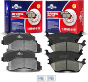 Ceramic Disc Brake Pads Set Front and Rear Replacement for Ford F-150 2015 2016 2017 with Electric Parking Brake
