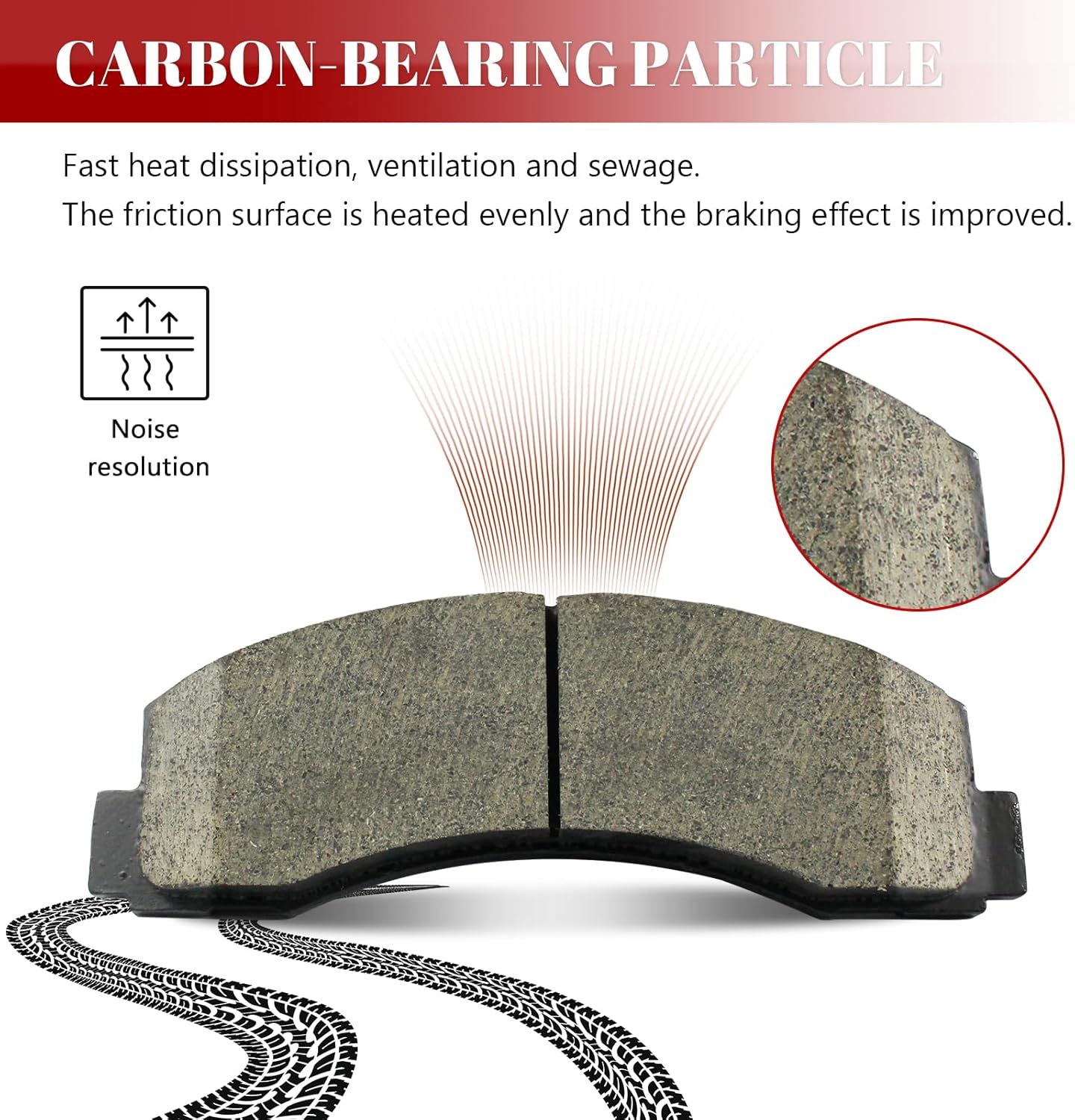 Ceramic Disc Brake Pads Set Front and Rear Replacement for Ford Expedition 2018-2021/ F-150 2018 2019 2020 with Electric Parking Brake, fpr Lincoln Navigator 2018-2021
